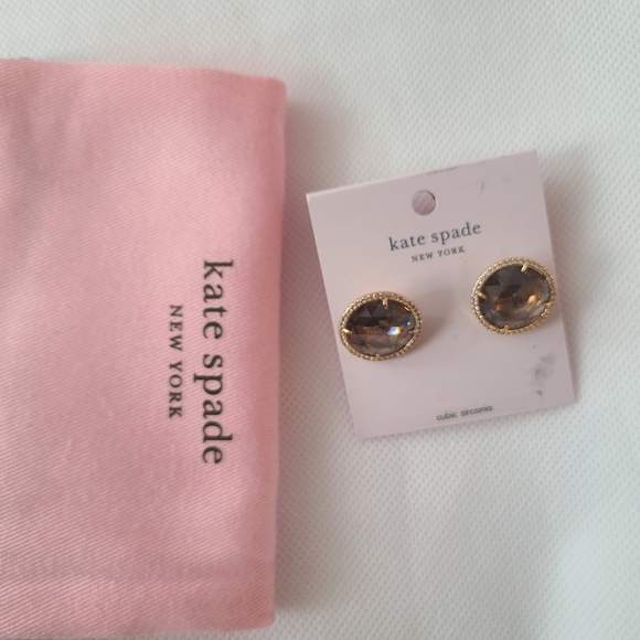 SOLD!!Kate Spade Women's She Has Spark Gold Quartz Earrings - Picture 3 of 7